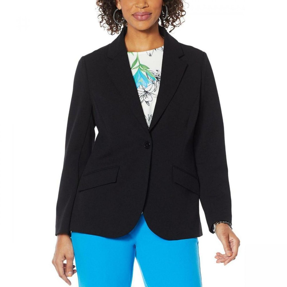 DG2 by Diane Gilman Black Single-Button Blazer